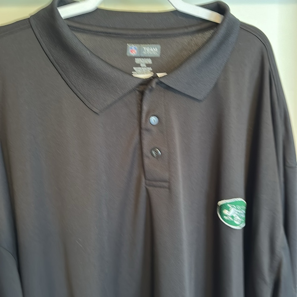 Jets Black Polo Shirt with Green Logo size 5xl - Picture 2 of 5